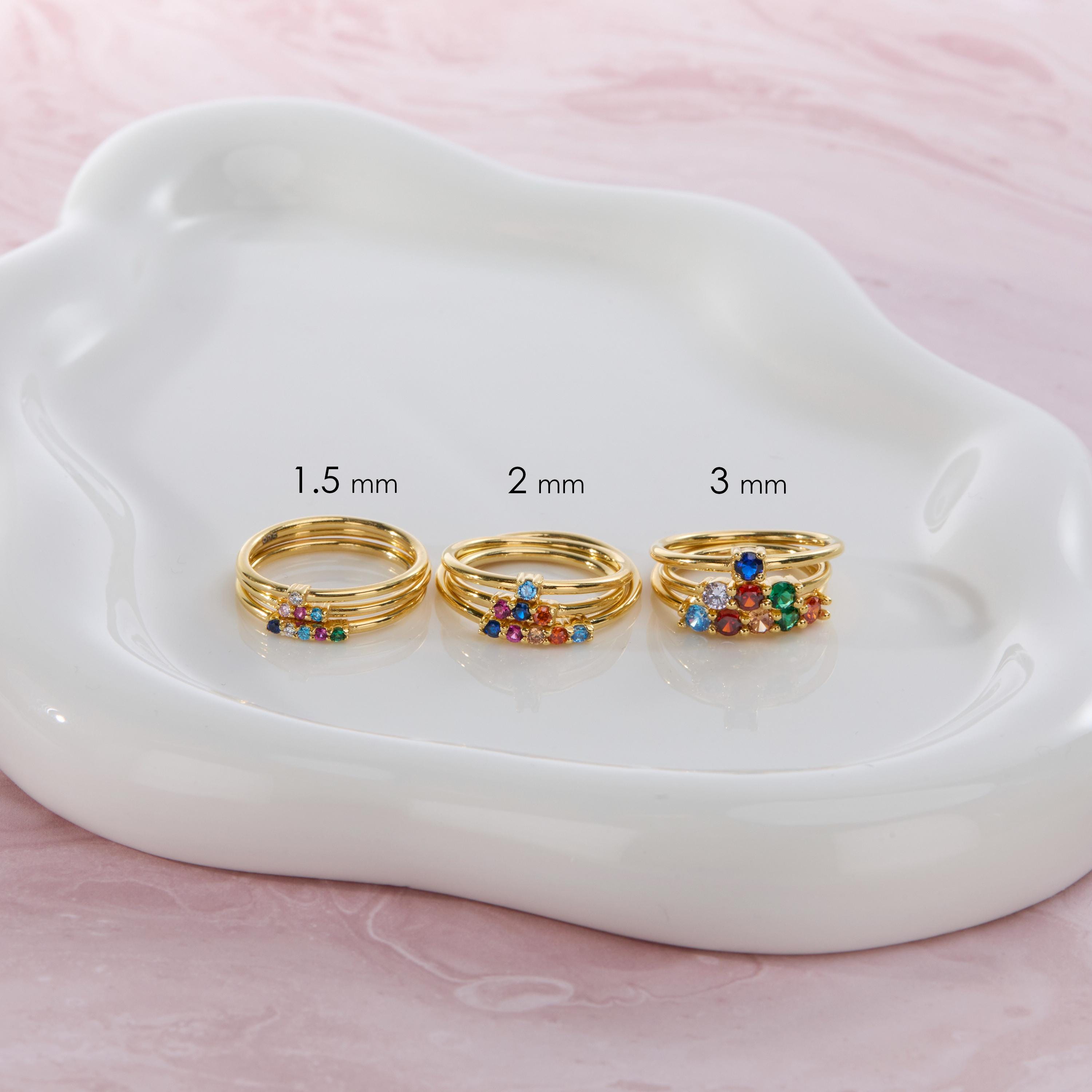 Gold Birthstone Ring - Family Birthstone Jewelry - Mother’s Day or Christmas Gift - Birthstone Gifts - Handmade Modern Birthstone Rings