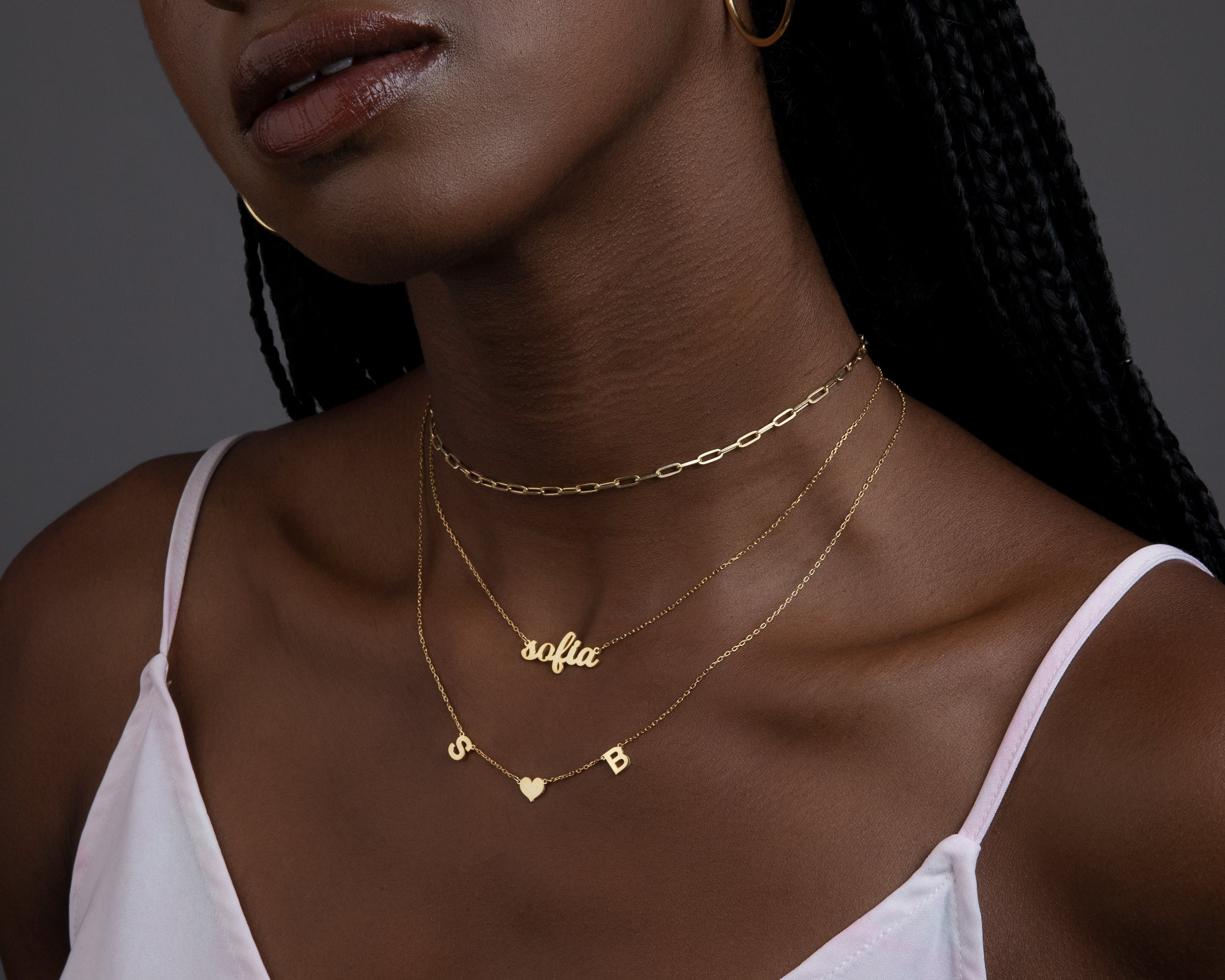 14K GOLD NAME NECKLACE, Personalized Necklace, Minimalist Necklace with Name, Initial Necklaces, Necklace for Women