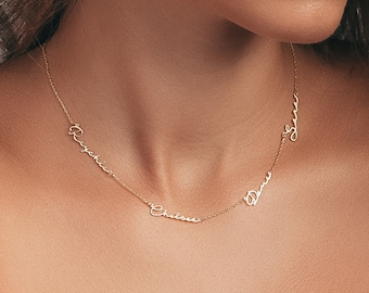 COLLIER AVEC PLUSIEURS PRÉNOMS, Collier de famille, Collier prénoms enfants, Collier maman, Collier prénom enfant, Minimaliste