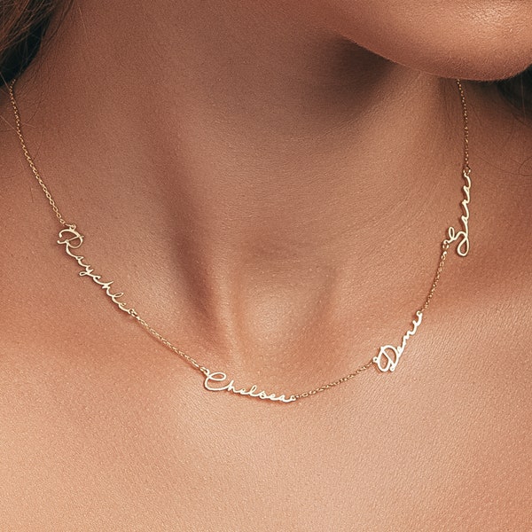 COLLIER AVEC PLUSIEURS PRÉNOMS, Collier de famille, Collier prénoms enfants, Collier maman, Collier prénom enfant, Minimaliste