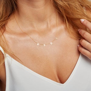 14K GOLD NAME NECKLACE, Personalized Necklace, Minimalist Necklace with Name, Initial Necklaces, Necklace for Women