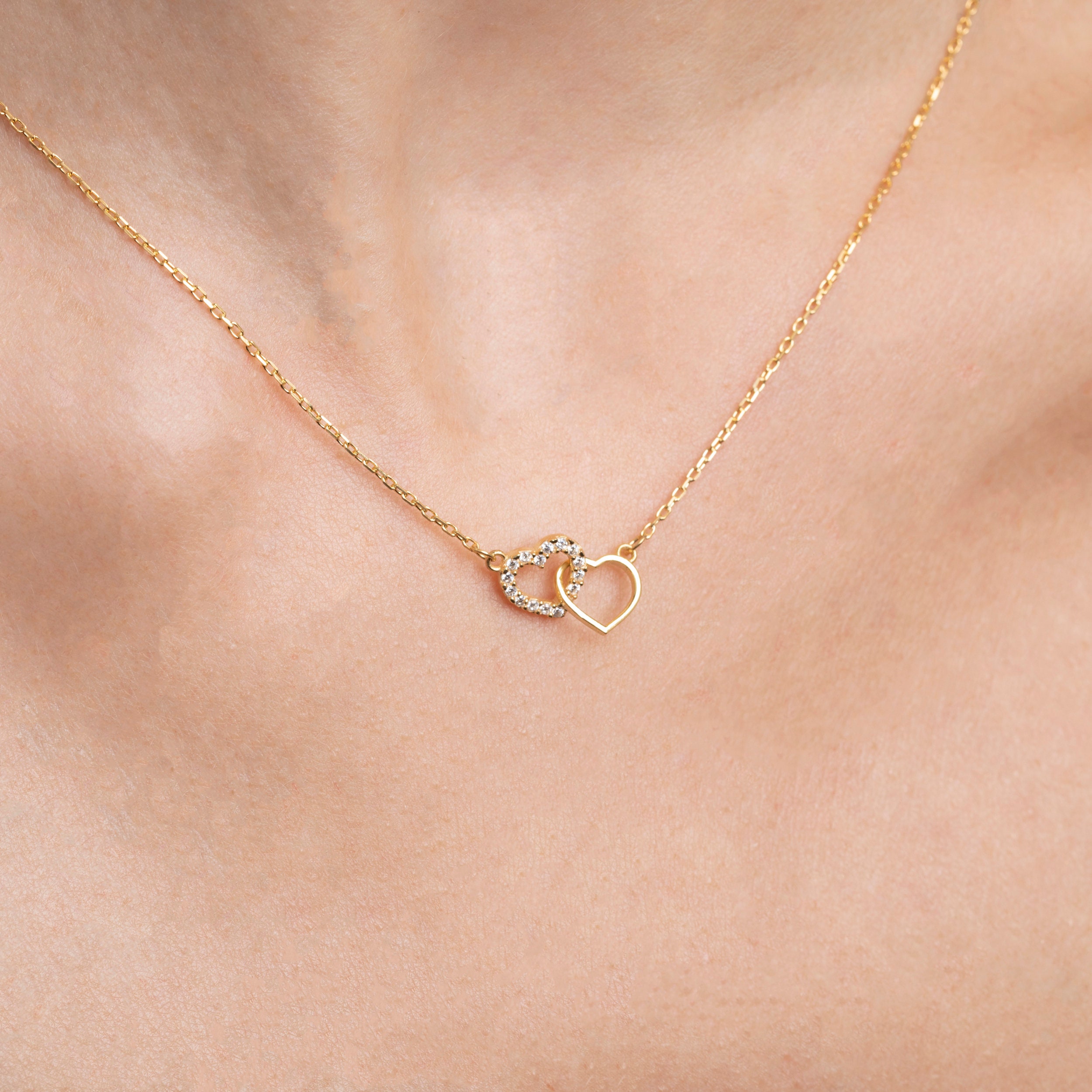 Double open deals heart necklace