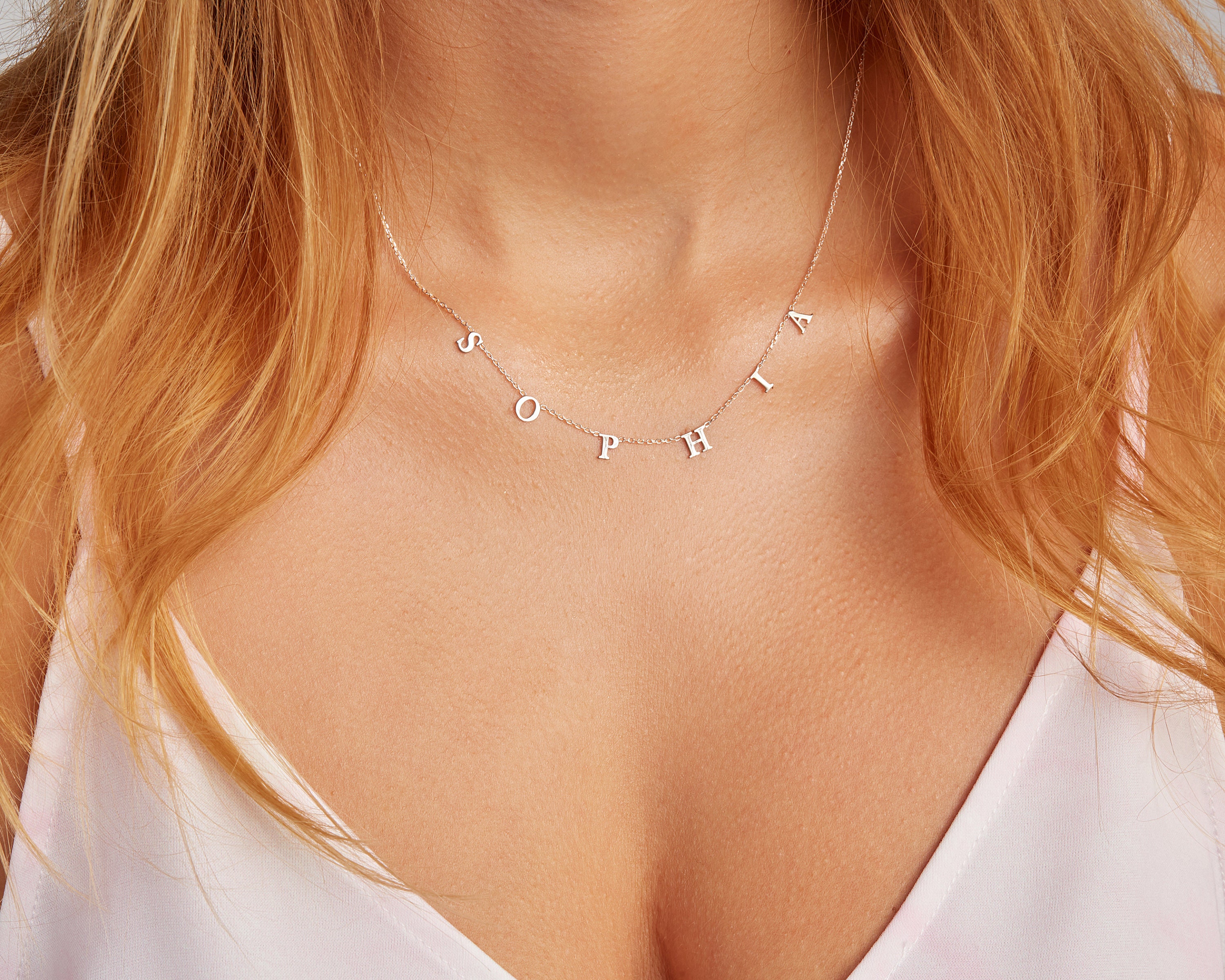 14K GOLD NAME NECKLACE, Personalized Necklace, Minimalist Necklace with Name, Initial Necklaces, Necklace for Women