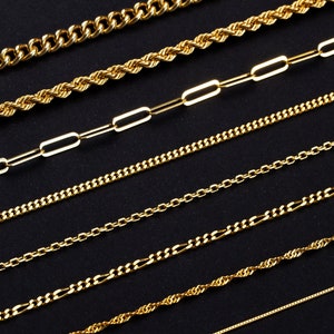 Layering Chain Necklace, Silver Minimalist Chain , Paperclip, Twist, Curb, Rope, Figaro, Vine, Box, Cable, Dainty, Necklaces for Women