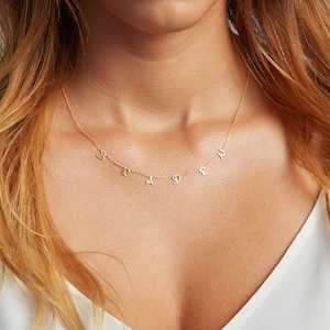 14K GOLD NAME NECKLACE, Personalized Necklace, Minimalist Necklace with Name, Initial Necklaces, Necklace for Women