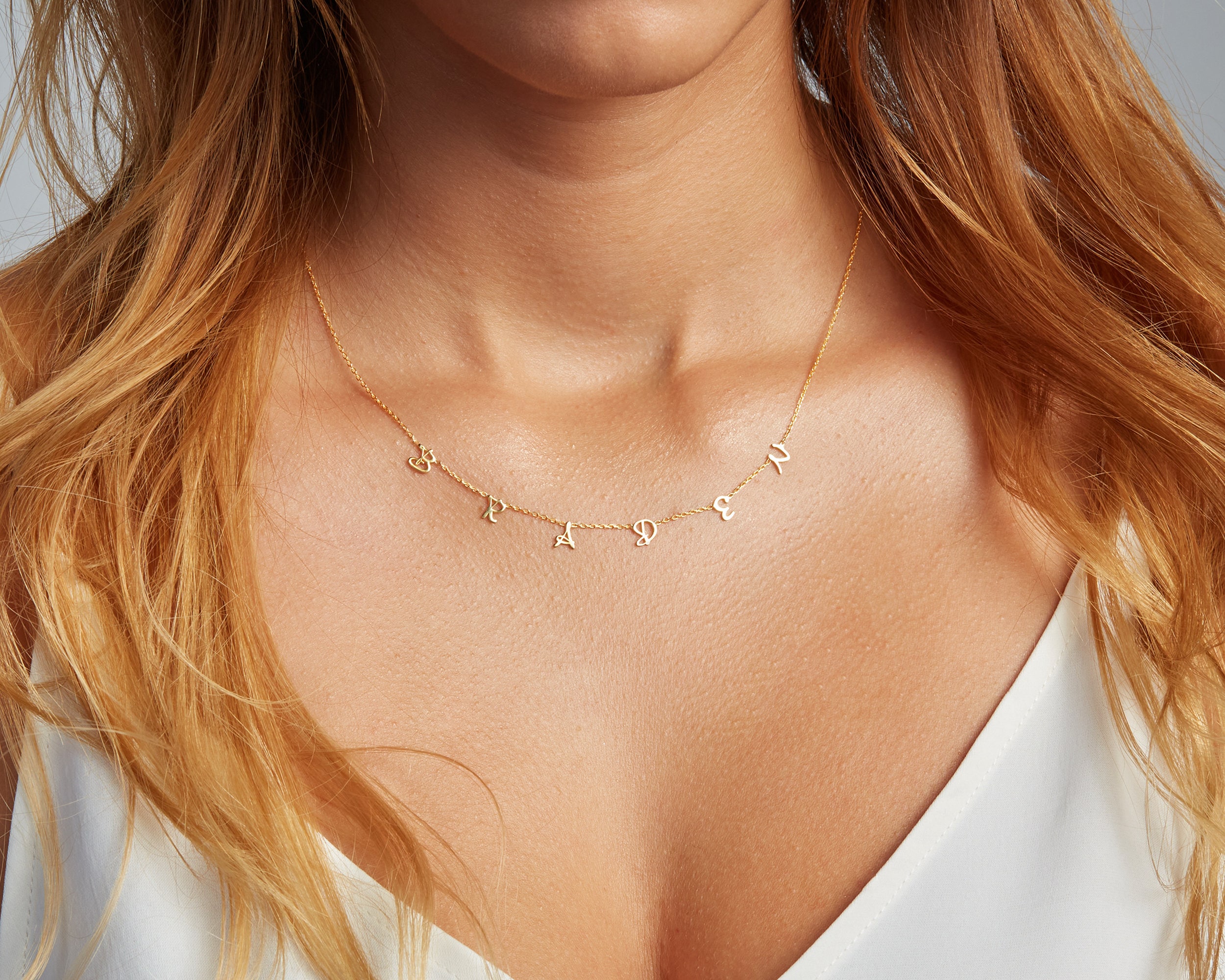 14K GOLD NAME NECKLACE, Personalized Necklace, Minimalist Necklace with Name, Initial Necklaces, Necklace for Women