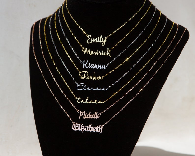 MULTIPLE NAME NECKLACE Children Name Necklace Personalized Mom Necklace Kids Name Necklace for Mom Family Necklace image 6