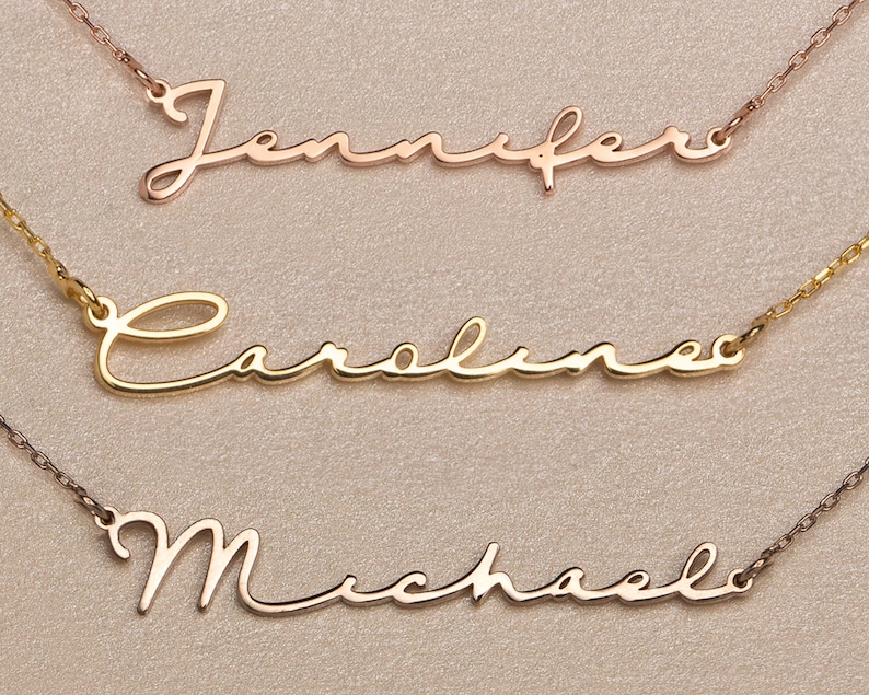 REAL GOLD Multiple Name Necklace Family Necklace Children Etsy