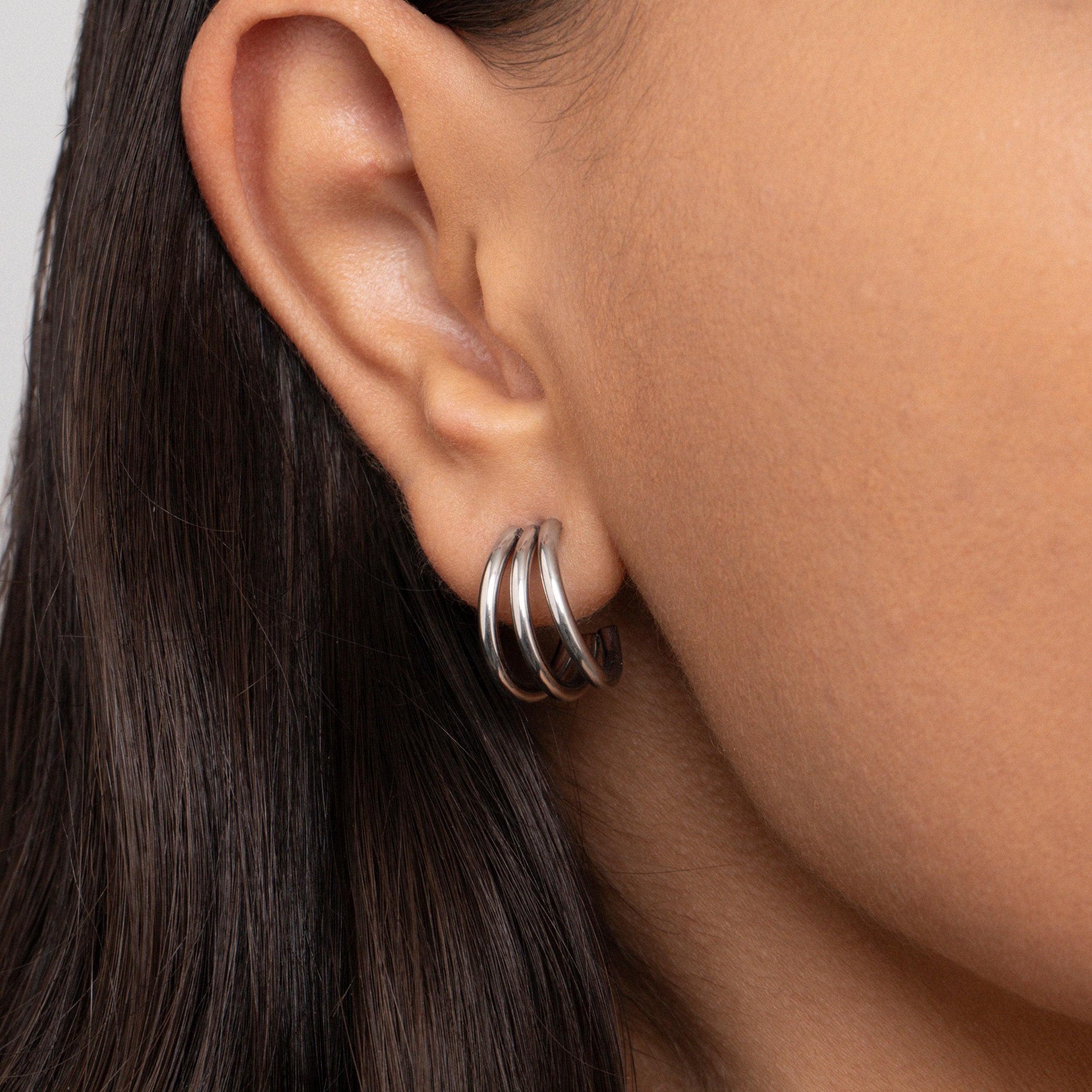 ☆TATIANA☆ Silver 925 cubic bridge hoop earrings EC3120 Amazon.com: 925 Sterling Silver Round CZ Cubic Zirconia
