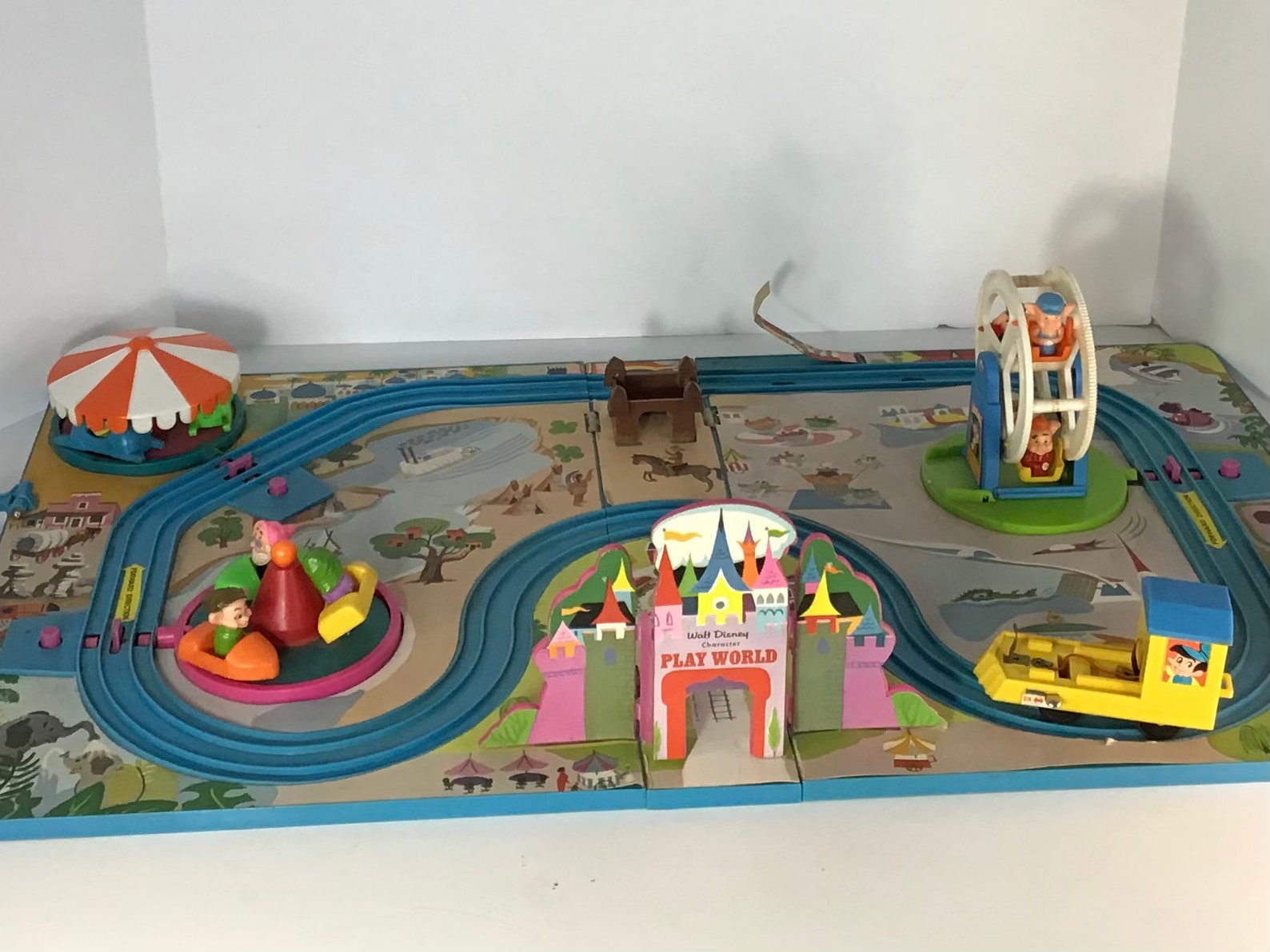 Vintage Disney Playworld fold up set train board retro toy Etsy