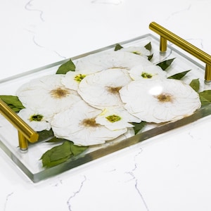 Wedding Flower Preservation Resin Flower Tray and Coasters Bridal Bouquet Preservation Serving Set Preserved Flower Wedding Gift for Couple bild 12