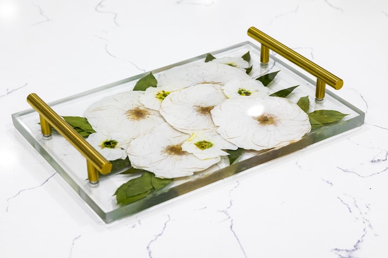 Wedding Flower Preservation Resin Flower Tray and Coasters Bridal Bouquet Preservation Serving Set Preserved Flower Wedding Gift for Couple bild 12