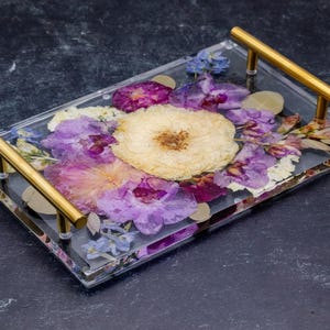 Wedding Flower Preservation Resin Flower Tray and Coasters Bridal Bouquet Preservation Serving Set Preserved Flower Wedding Gift for Couple bild 19