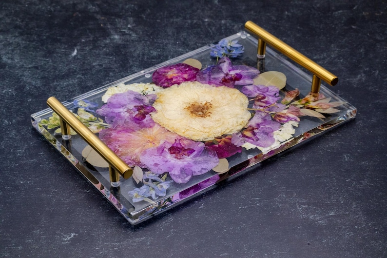 Wedding Flower Preservation Resin Flower Tray and Coasters Bridal Bouquet Preservation Serving Set Preserved Flower Wedding Gift for Couple bild 19