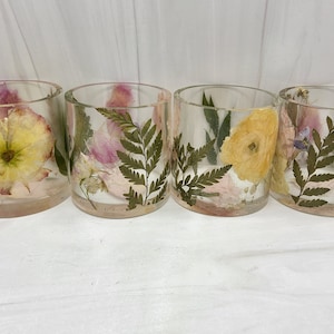 Preserved Flower Whiskey Glass | Bouquet Preservation Cup | Wedding Bouquet Votive Holder | Dried Flower Preservation | Resin Cup