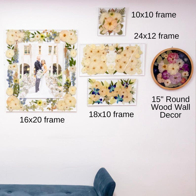 Wedding Bouquet Preservation Pressed Flower Art Wedding Flower Preservation Frame Resin Preserved Flower Wall Art Floating Frame Real Flower