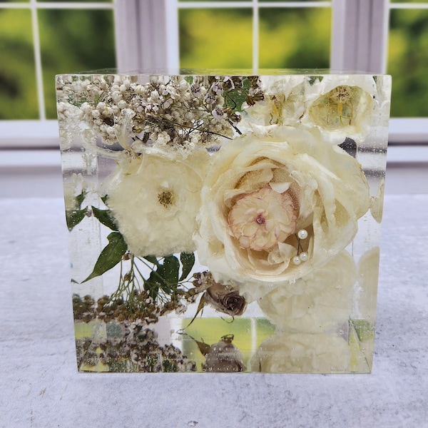 Resin Wedding Bouquet Preservation Block Etsy