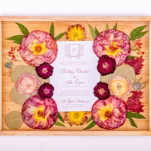Pressed Flower Wall Art Bouquet Preservation Wall Art Wedding Flower Preservation Wall Frame Resin Floral Preservation Dried Flower Wall Art