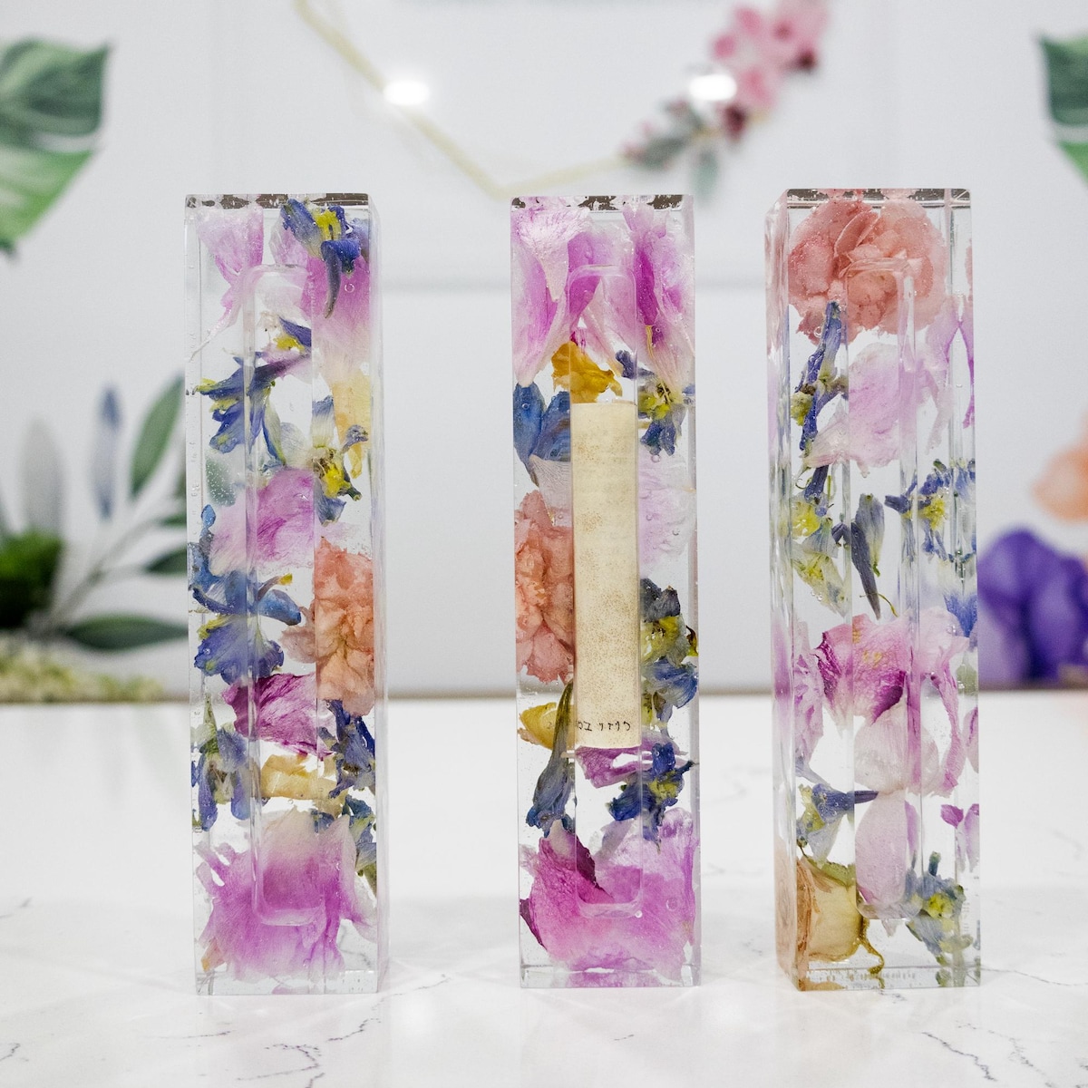 Jewish Wedding Glass Mezuzah Wedding Glass Mezzuzah With Crushed Glass Wedding Flower Preservation Mezuzah Smash Glass Mezuzah Wedding Gift - Etsy