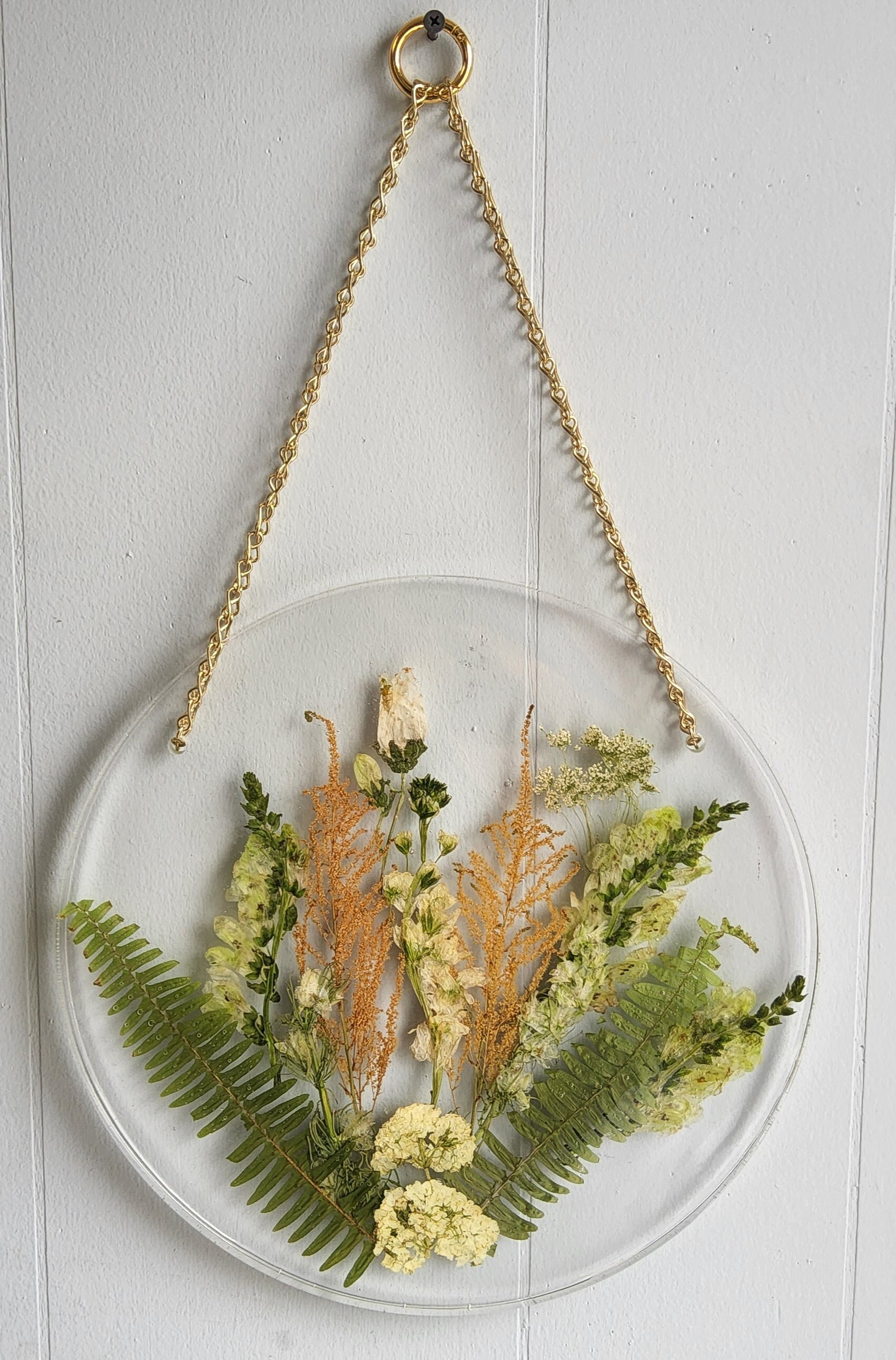 Pressed Flower Rectangle Wall Hanger - Preserved Flower Wall Hanging  Display