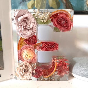 Wedding Flower Preservation Alphabet Letter Bouquet Preservation Resin Preserve Flowers Bridal Bouquet Preserved Flower Floral Resin Letter