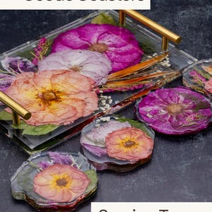 Wedding Flower Preservation Resin Flower Tray and Coasters Bridal Bouquet Preservation Serving Set Preserved Flower Wedding Gift for Couple bild 20