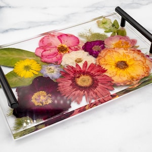 Wedding Flower Preservation Resin Flower Tray Bridal Bouquet Preservation Floral Serving Tray Preserved Flowers Keepsake Gift for Wedding