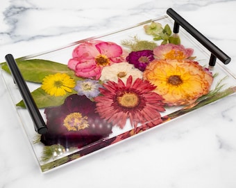 Wedding Flower Preservation Resin Flower Tray Bridal Bouquet Preservation Floral Serving Tray Preserved Flowers Keepsake Gift for Wedding