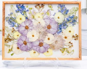 Wedding Bouquet Preservation Invitation Keepsake Frame Custom Pressed Flower Art Framed Bridal Flower Preserved Resin Shadow Box Alternative