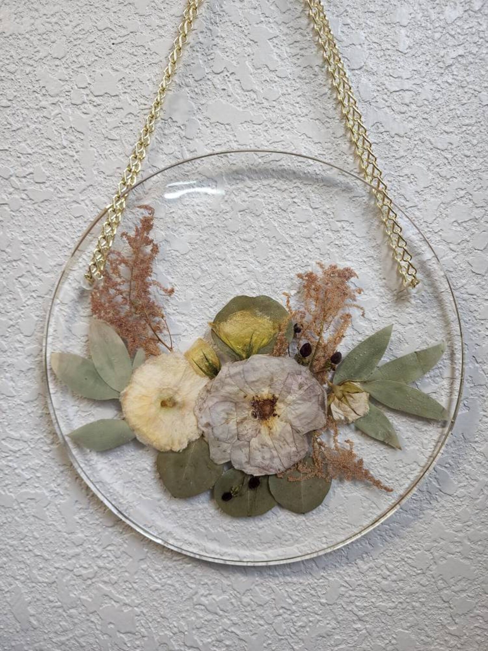 Pressed Flower Wall Hanger Bouquet Preservation Frame Etsy