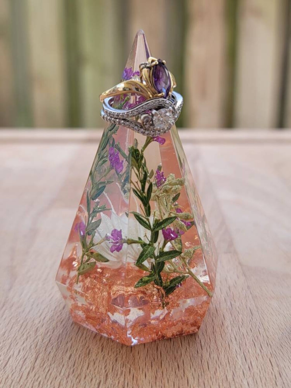 Handmade Resin Ring Holder with Real Preserved Flowers Etsy