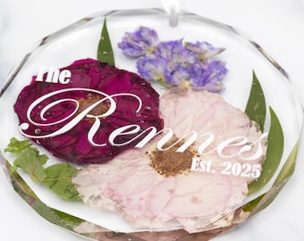 Wedding Ornament Pressed Flower Ornament Wedding Bouquet Preservation Custom Ornament Resin Flower Preservation Dried Flower Ornament Gift