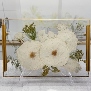 Wedding Flower Preservation Resin Flower Tray and Coasters Bridal Bouquet Preservation Serving Set Preserved Flower Wedding Gift for Couple bild 10