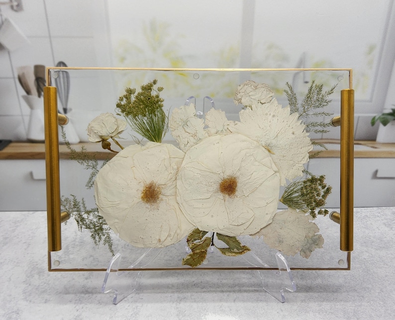 Wedding Flower Preservation Resin Flower Tray and Coasters Bridal Bouquet Preservation Serving Set Preserved Flower Wedding Gift for Couple bild 10