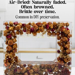 Air dried bouquet in resin photo frame