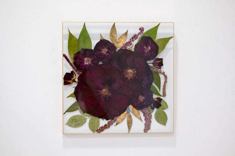 Red Rose Preserved Flower Wall Art Floating Frame Real Flower