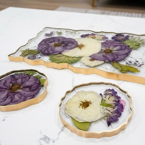 Resin Flower Preservation Epoxy Wedding Flower Coaster Pressed Flower Gift for Bride with Preserved Bouquet Dried Flower Art New Home Decor Bild 15