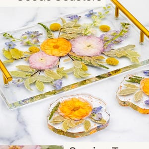 Resin Flower Preservation Epoxy Wedding Flower Coaster Pressed Flower Gift for Bride with Preserved Bouquet Dried Flower Art New Home Decor Bild 20