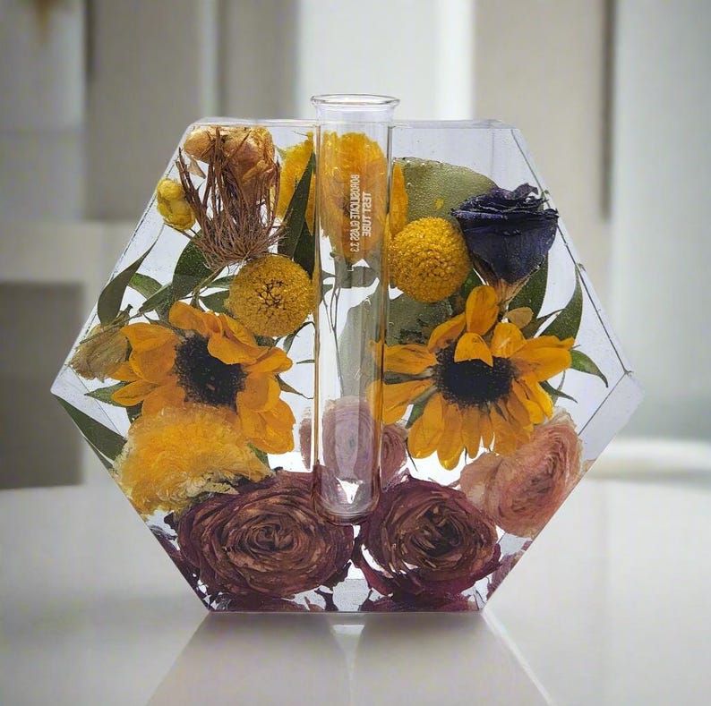 Sunflower Bouquet Preservation Vase