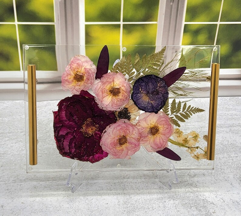Preserved Flower Serving Tray Bouquet Preservation Tray Etsy