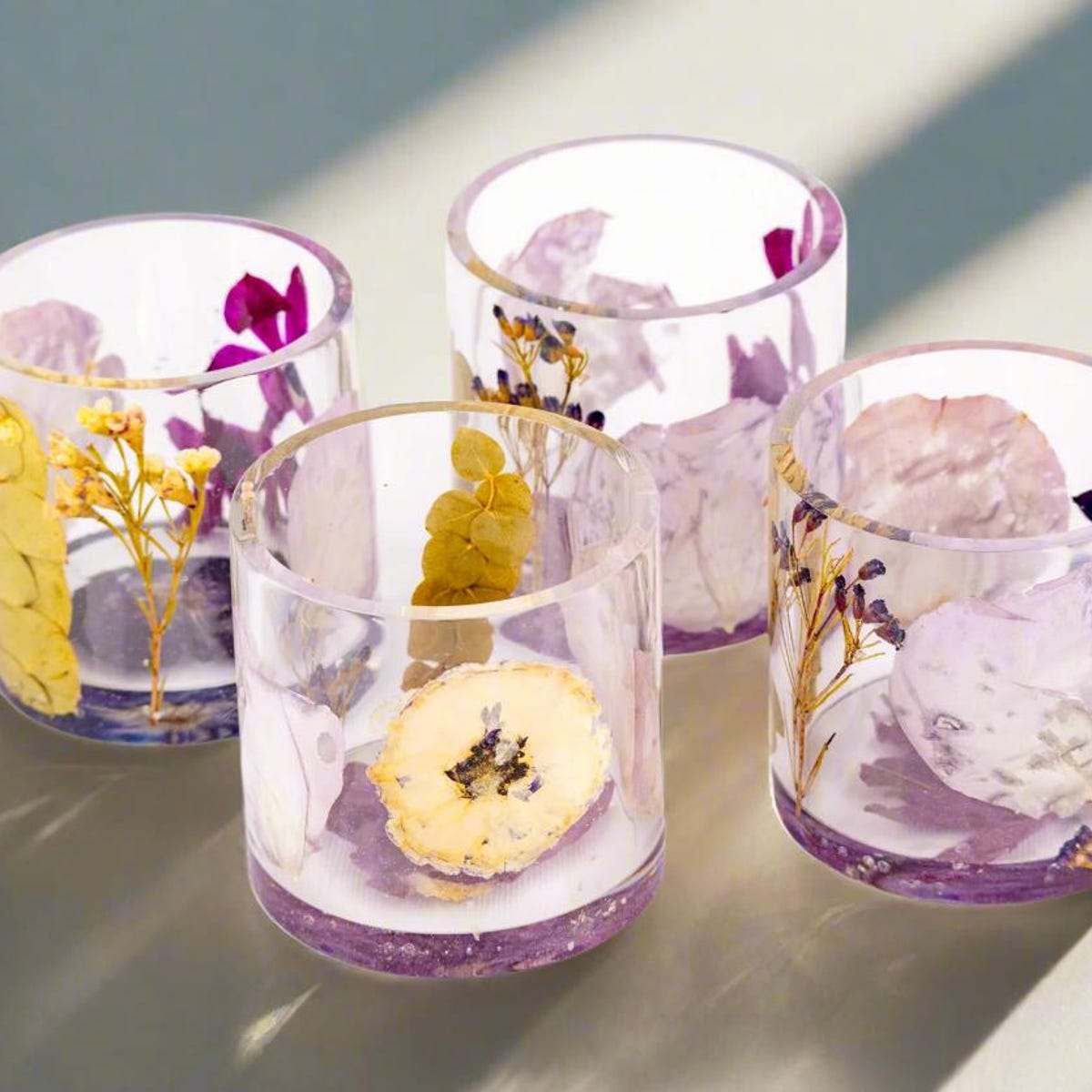 Bouquet preservation - set of 4 cups and set of 6 coasters
