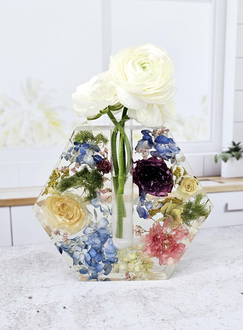 Resin Hexagon Vase