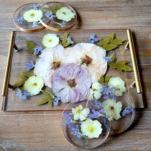 Wedding Flower Preservation Resin Flower Tray and Coasters