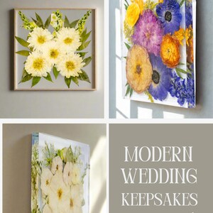 Pressed Flower Frame Square Wedding Bouquet Preservation Floating Frame Pressed Flower Preservation Wall Art Floating Flower Resin Wall Art