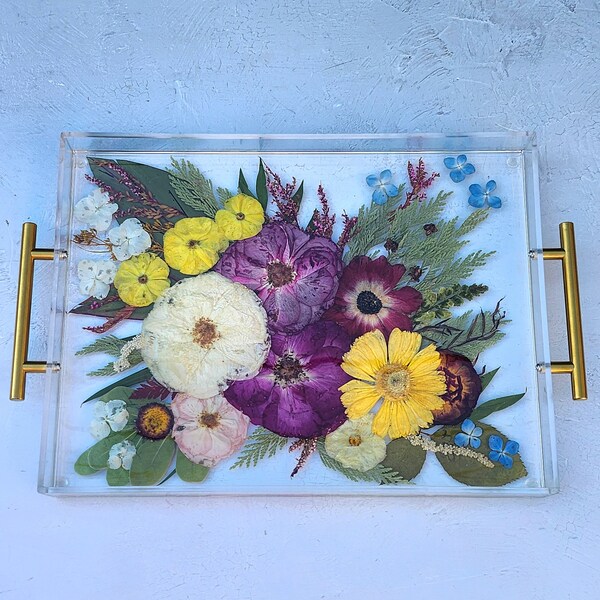 Preserved Bouquet Serving Tray Etsy
