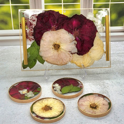 Resin Flower Tray Serving Tray Bouquet Preservation Etsy