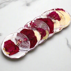 Flower Preservation Coaster Set Bouquet Preservation Flower Coaster Resin Flower Coaster Diamond Coaster Pressed Flower Coaster Rose Coaster