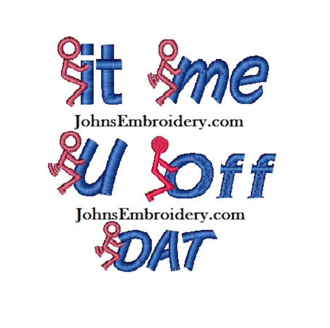 Stick Figure Screw Designs 5 Pack for Machine Embroidery / Screw It Screw U Screw Me Screw off