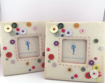 Vintage Pottery Barn Kids Picture Frame with Buttons