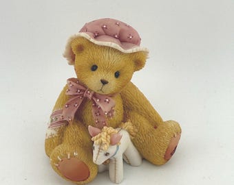 Vintage 1992 Cherished Teddies Age 4 Birthday Figurine, Happy